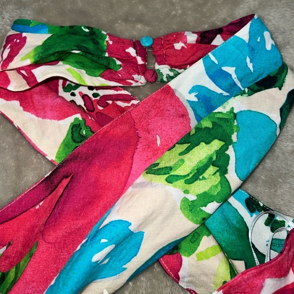 Zara Linen Blend Floral Print Dress - Picture 12 of 12